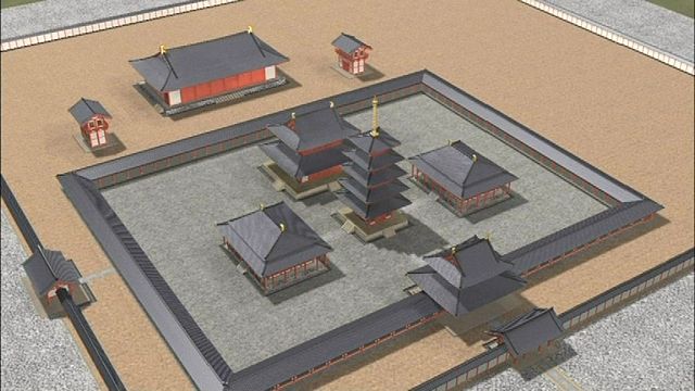 飛鳥寺の復元イメージ