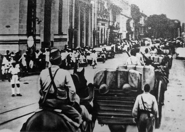 南部仏印進駐によりサイゴン市に入った日本軍