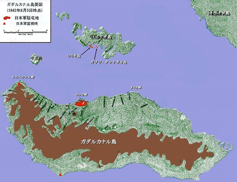 ガダルカナル島の地図