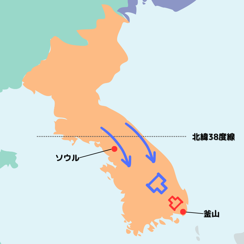 朝鮮戦争序盤の戦局