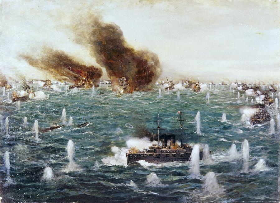 日本海海戦の激闘を描いた絵画