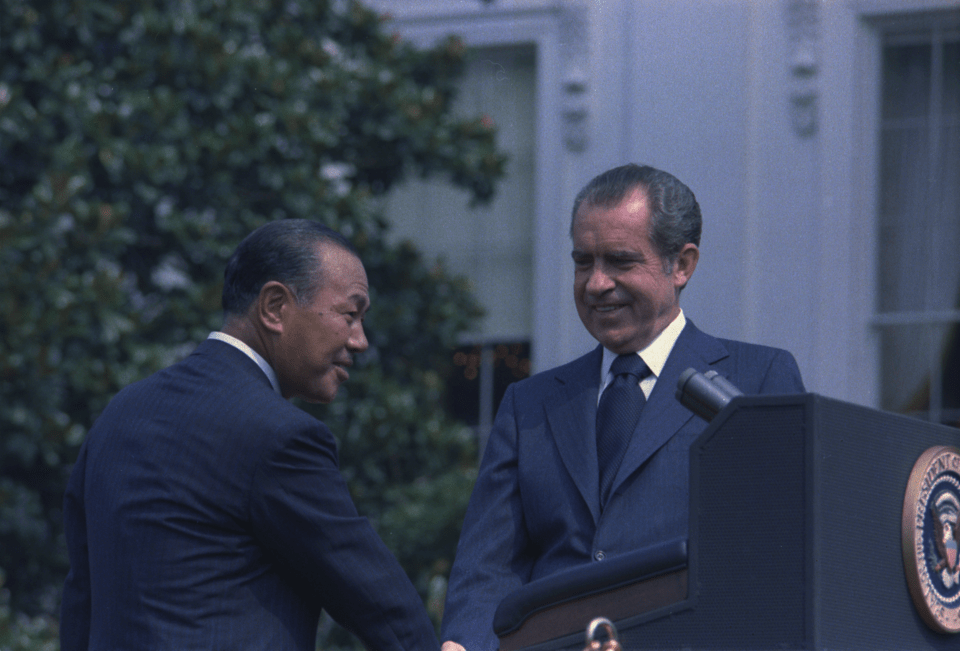 田中角栄とニクソン大統領（1973年）