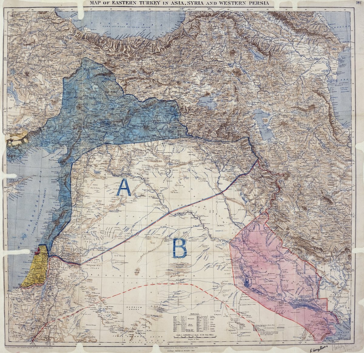 サイクス・ピコ協定の分割地図（1916年）
