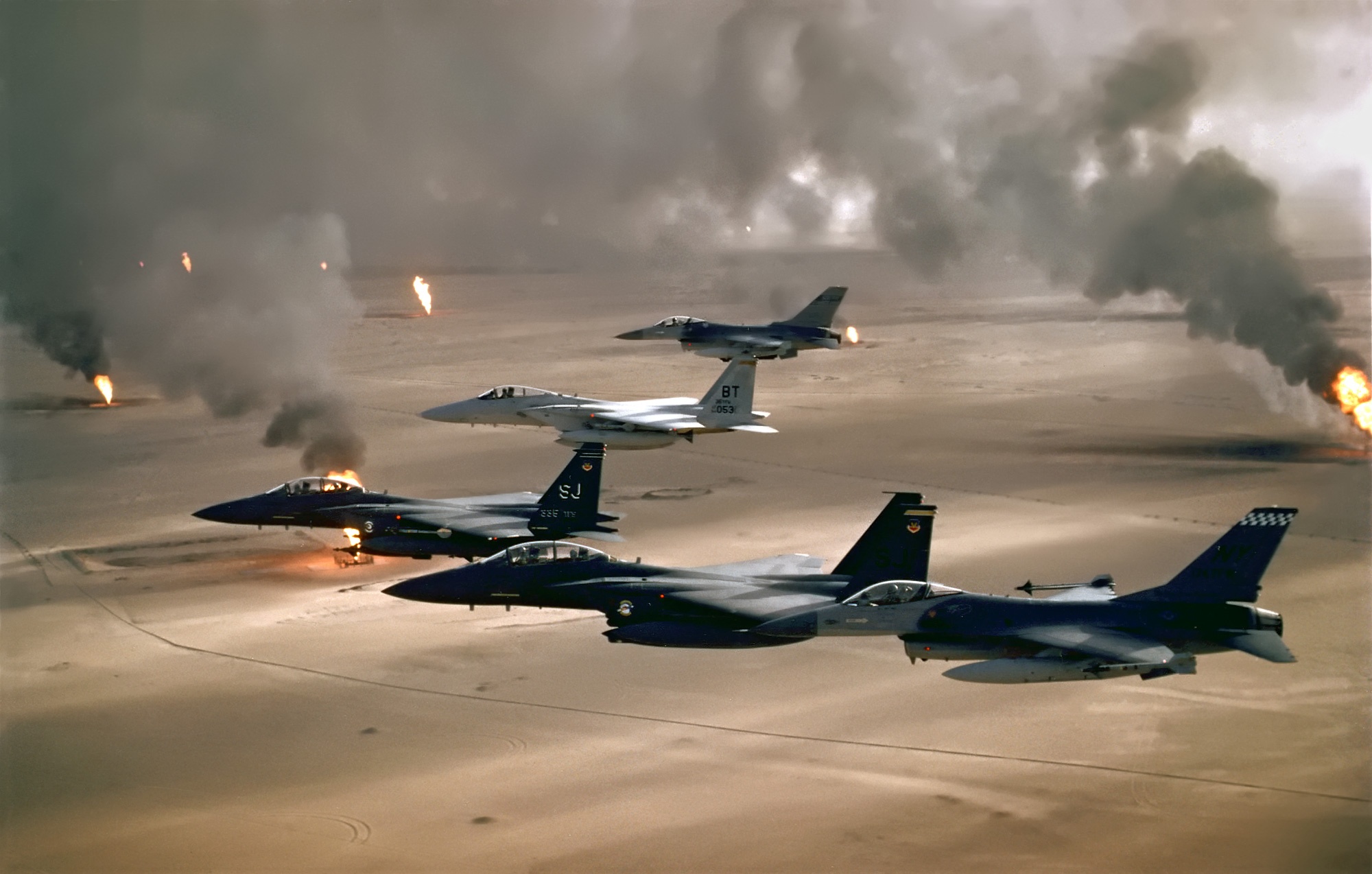 砂漠の嵐作戦に展開した米空軍機(F-16A・F-15C・F-15E)