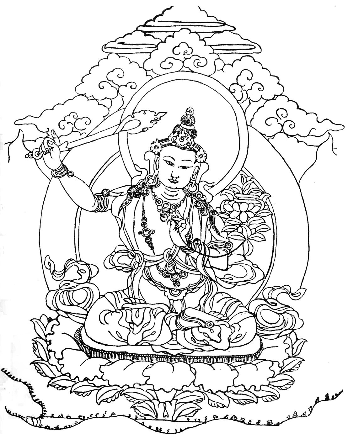 文殊菩薩(1881年刊行図版)
