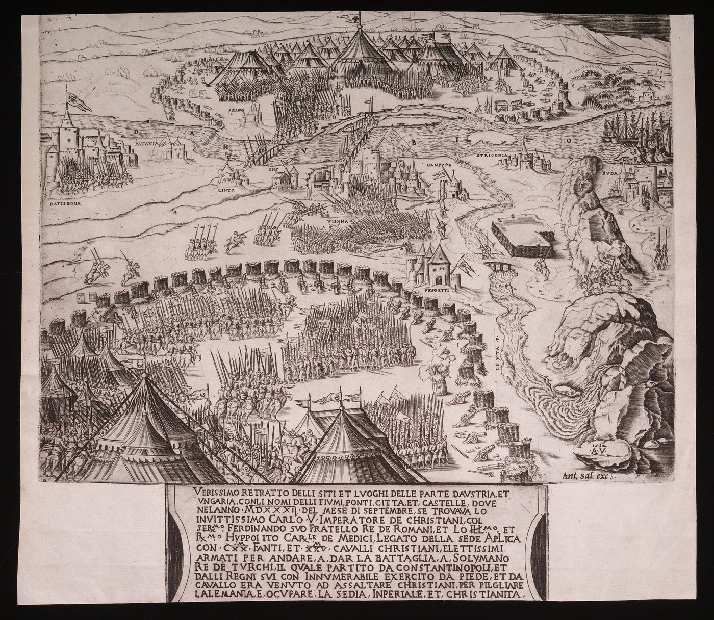 1529年の第1次ウィーン包囲を描いた鳥瞰図