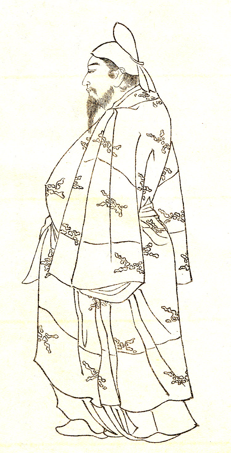 舎人親王の肖像（菊池容斎『前賢故実』より）