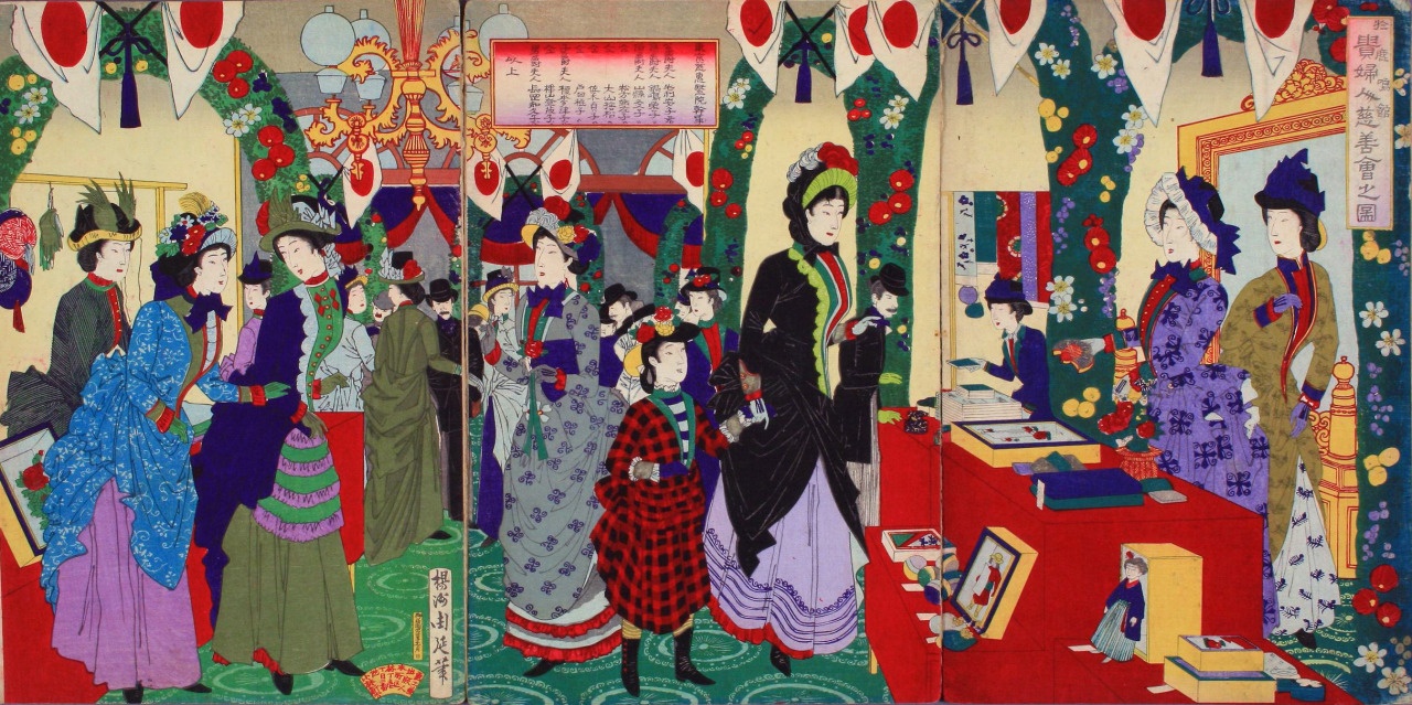 鹿鳴館の貴婦人慈善会の図（楊洲周延・1887年）