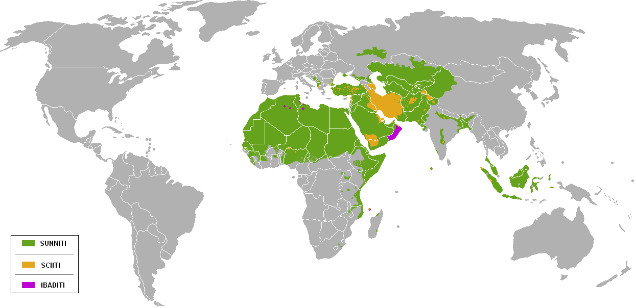 スンニ派・シーア派の世界分布地図