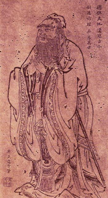 孔子の肖像（呉道子筆と伝わる唐時代の画像）