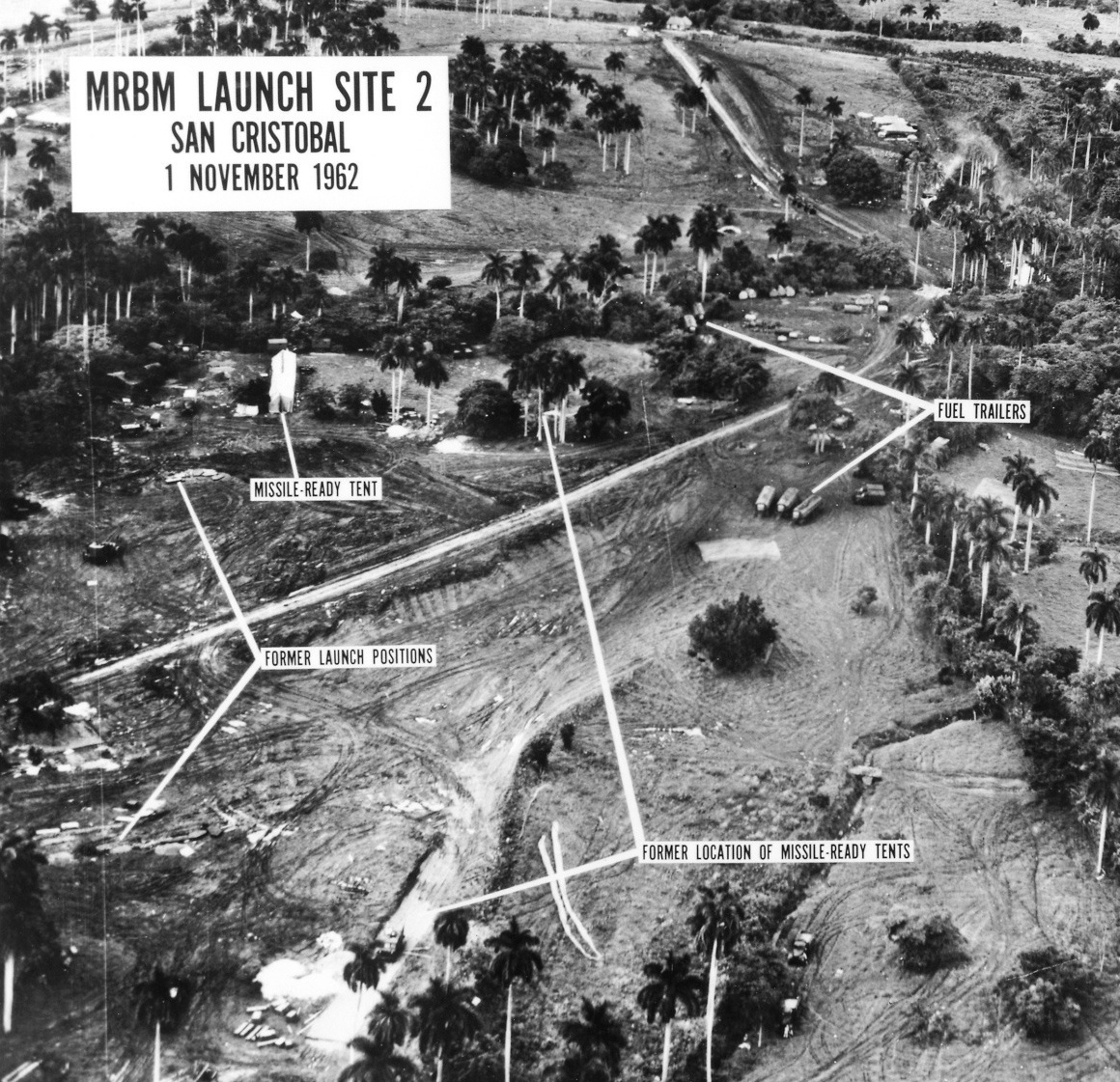 キューバ危機 ソ連核ミサイル基地の偵察写真（1962年）