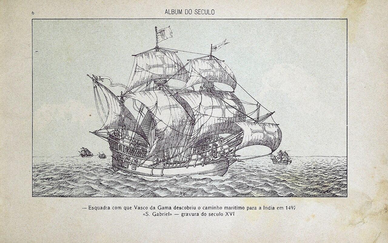 大航海時代の帆船カラック船（バスコ＝ダ＝ガマの旗艦サン・ガブリエル号）