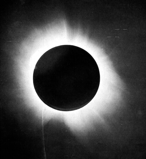 1919年の皆既日食を観測した写真
