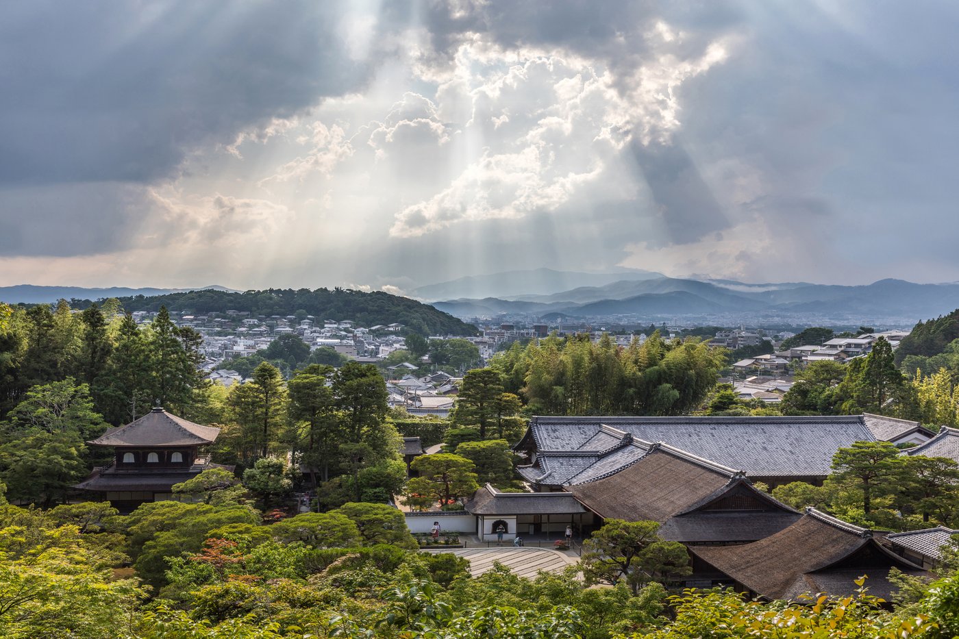 銀閣寺の境内全景(空撮)