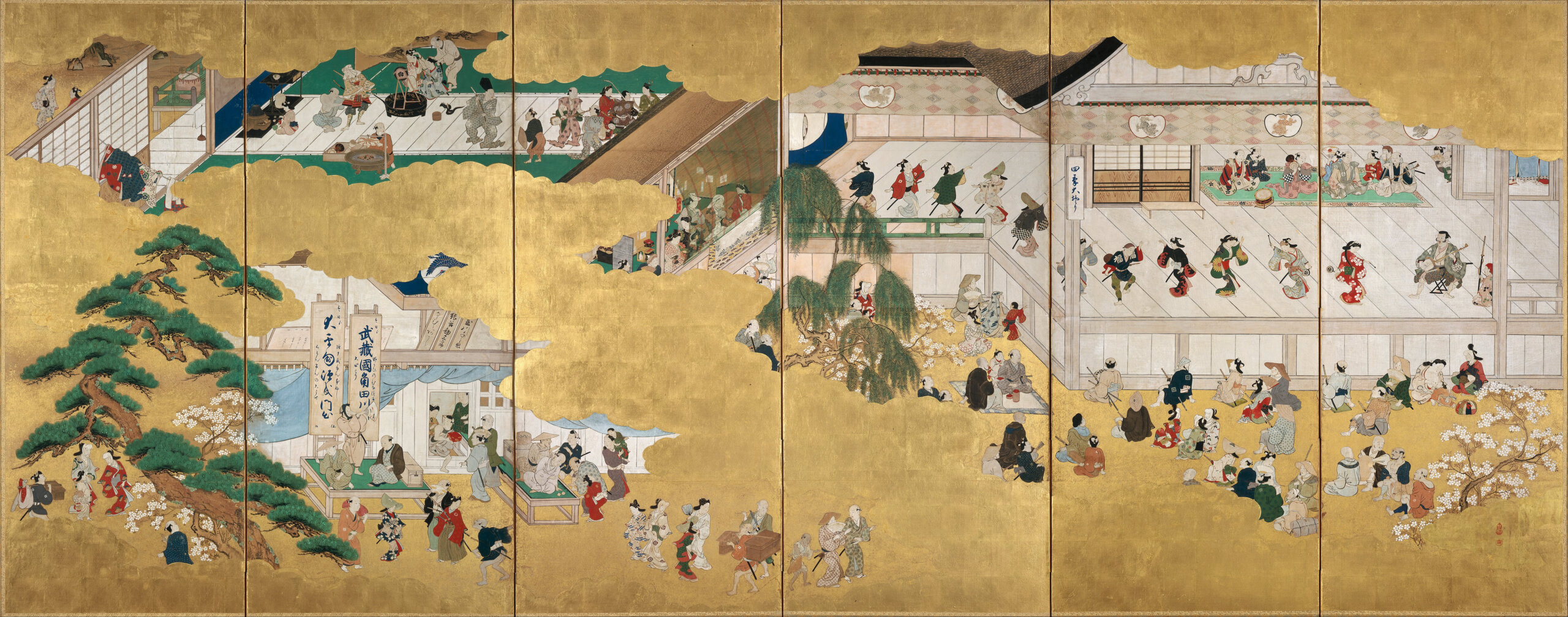 菱川師宣「中村座歌舞伎図」