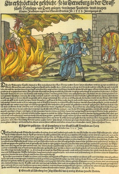 1555年ハルツ地方での魔女の火刑を描いた版画