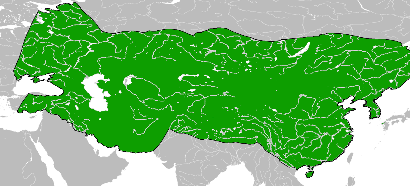 チンギス=ハン没時のモンゴル帝国の版図(1227年)