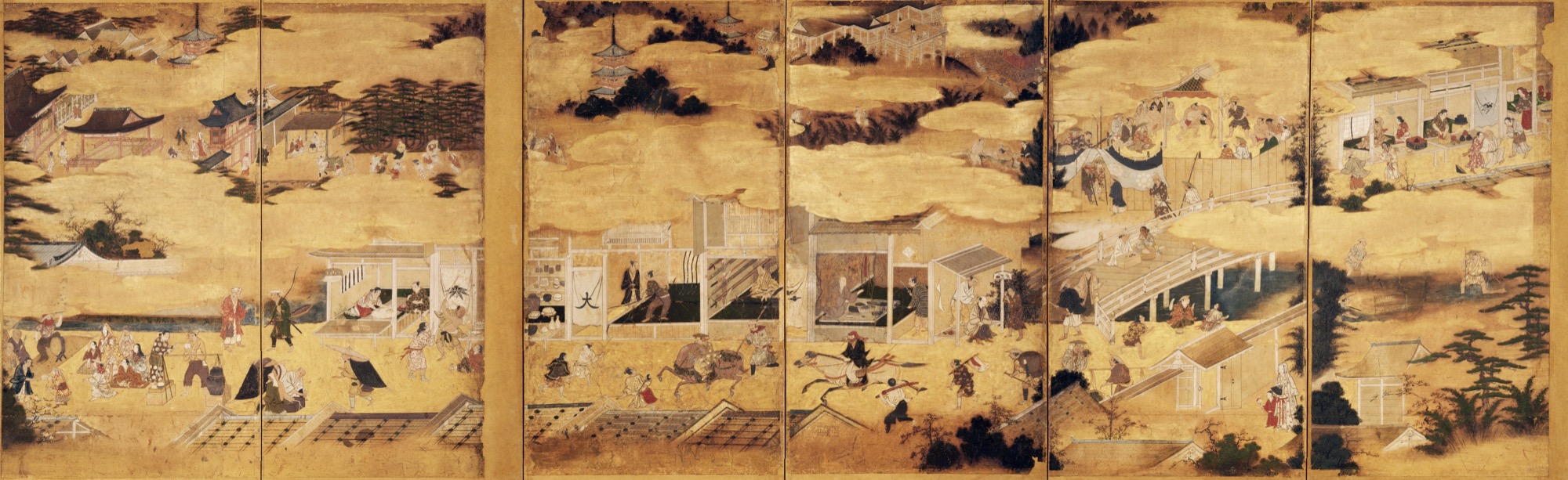 洛中洛外図に描かれた室町〜戦国期の京都の町並み