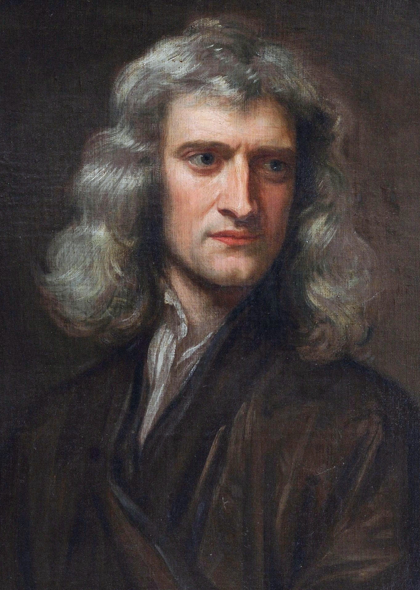 アイザック・ニュートンの肖像画（1689年、ゴッドフリー・ネラー作）