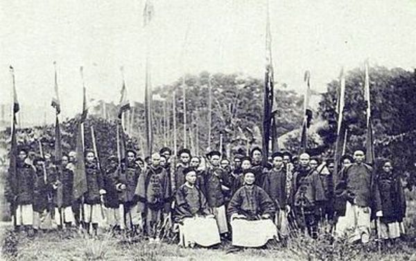 清仏戦争に出陣する清軍の兵士