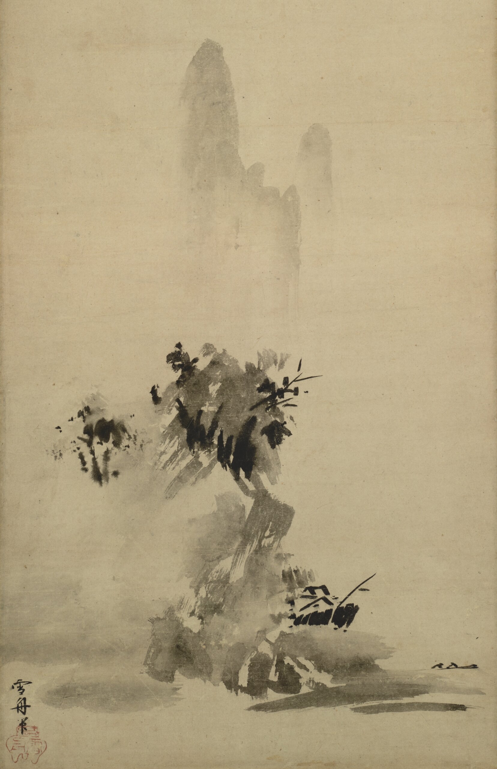 雪舟「破墨山水図」(1495年頃)