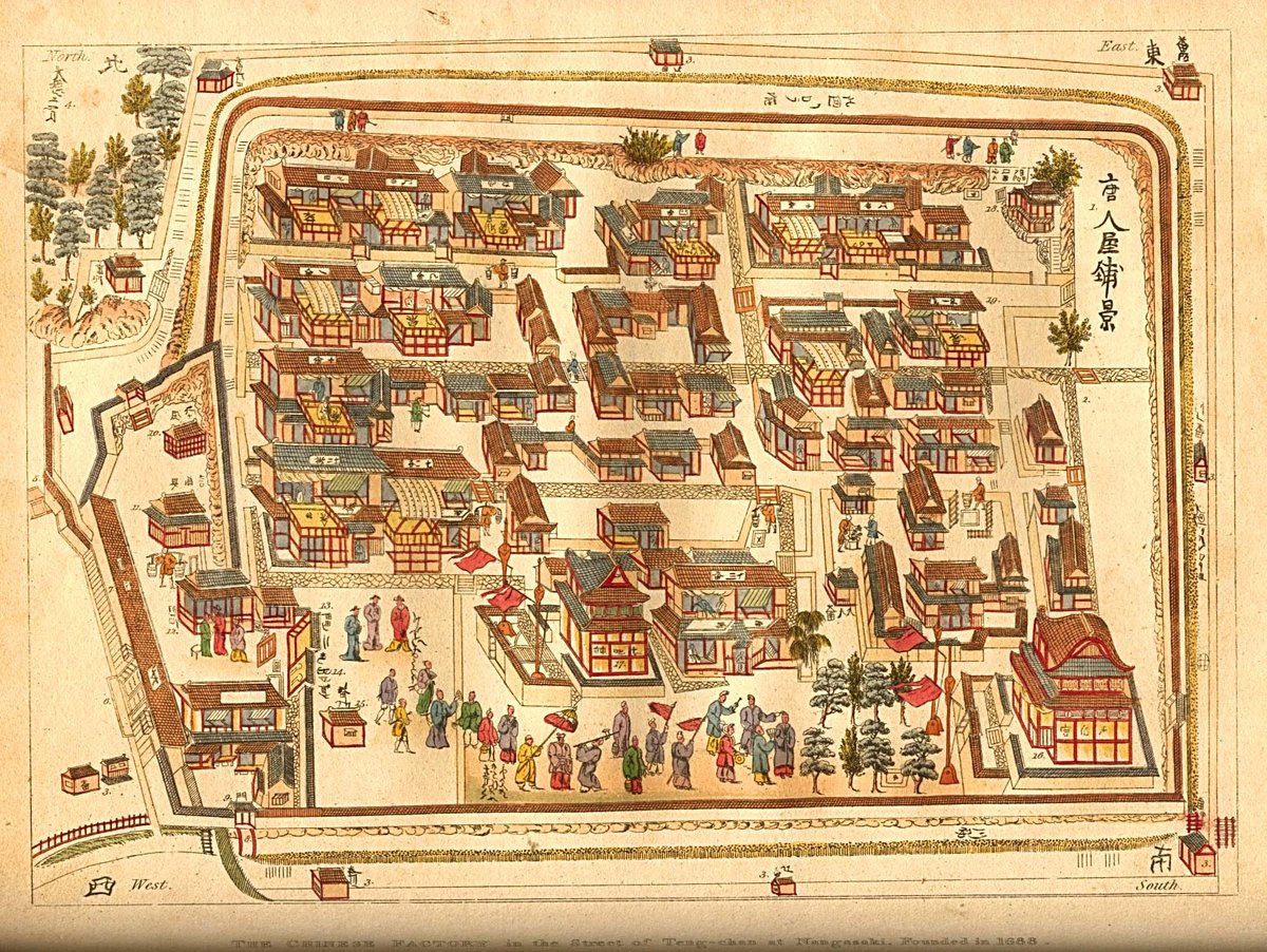 長崎の唐人屋敷（中国人居住区）の絵図