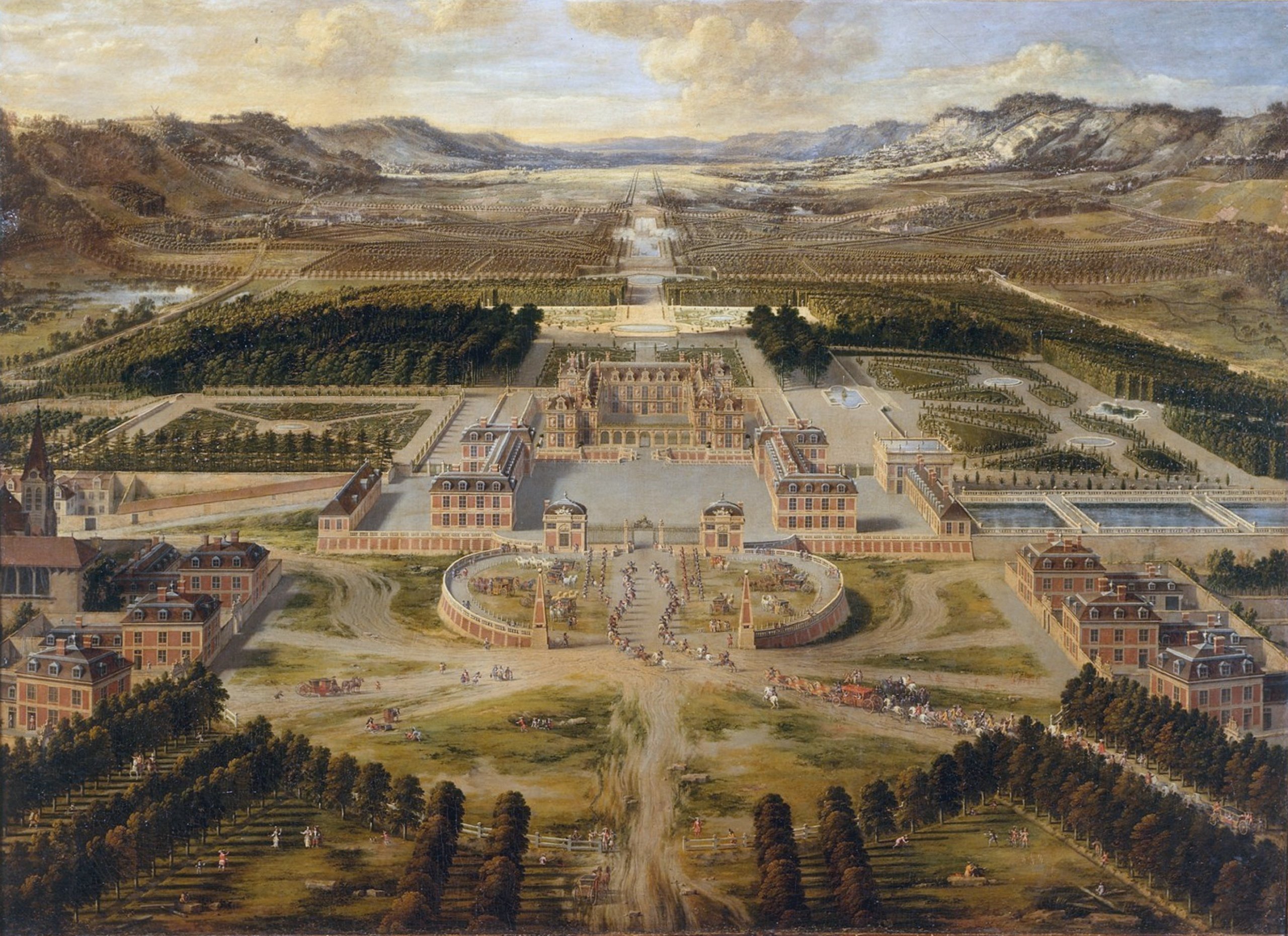 ヴェルサイユ宮殿の鳥瞰図（ピエール・パテル作、1668年）