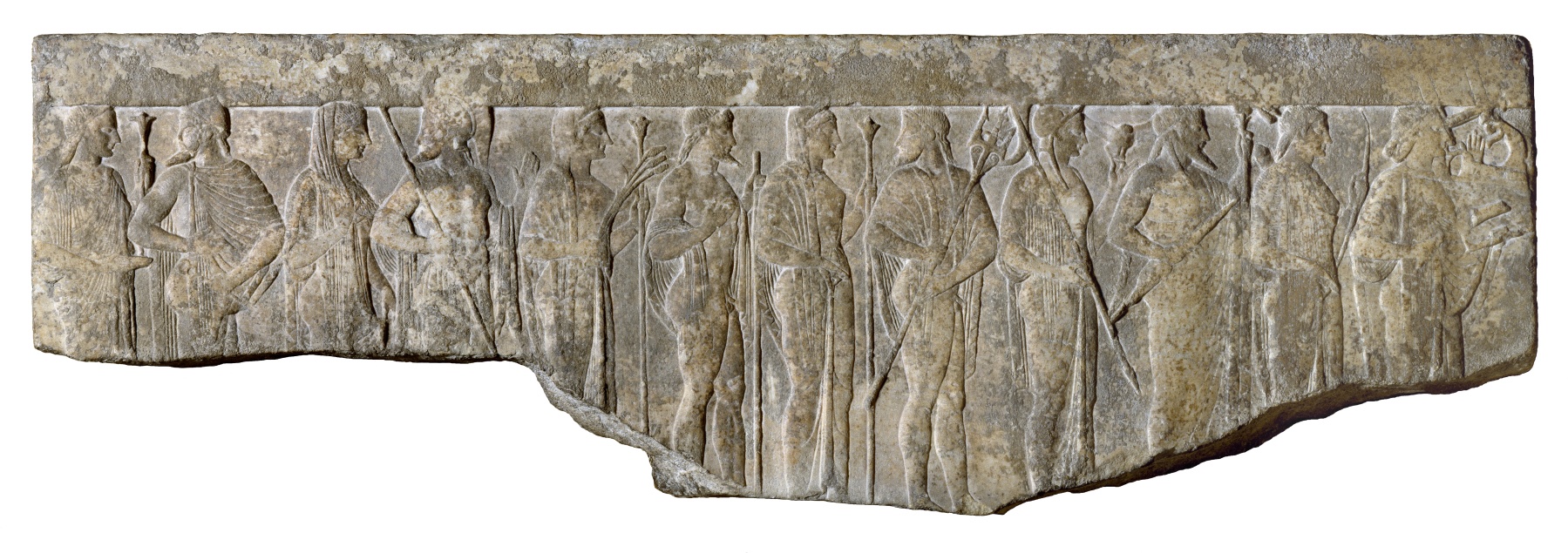 オリュンポス十二神を描いた古代ギリシャの浮彫
