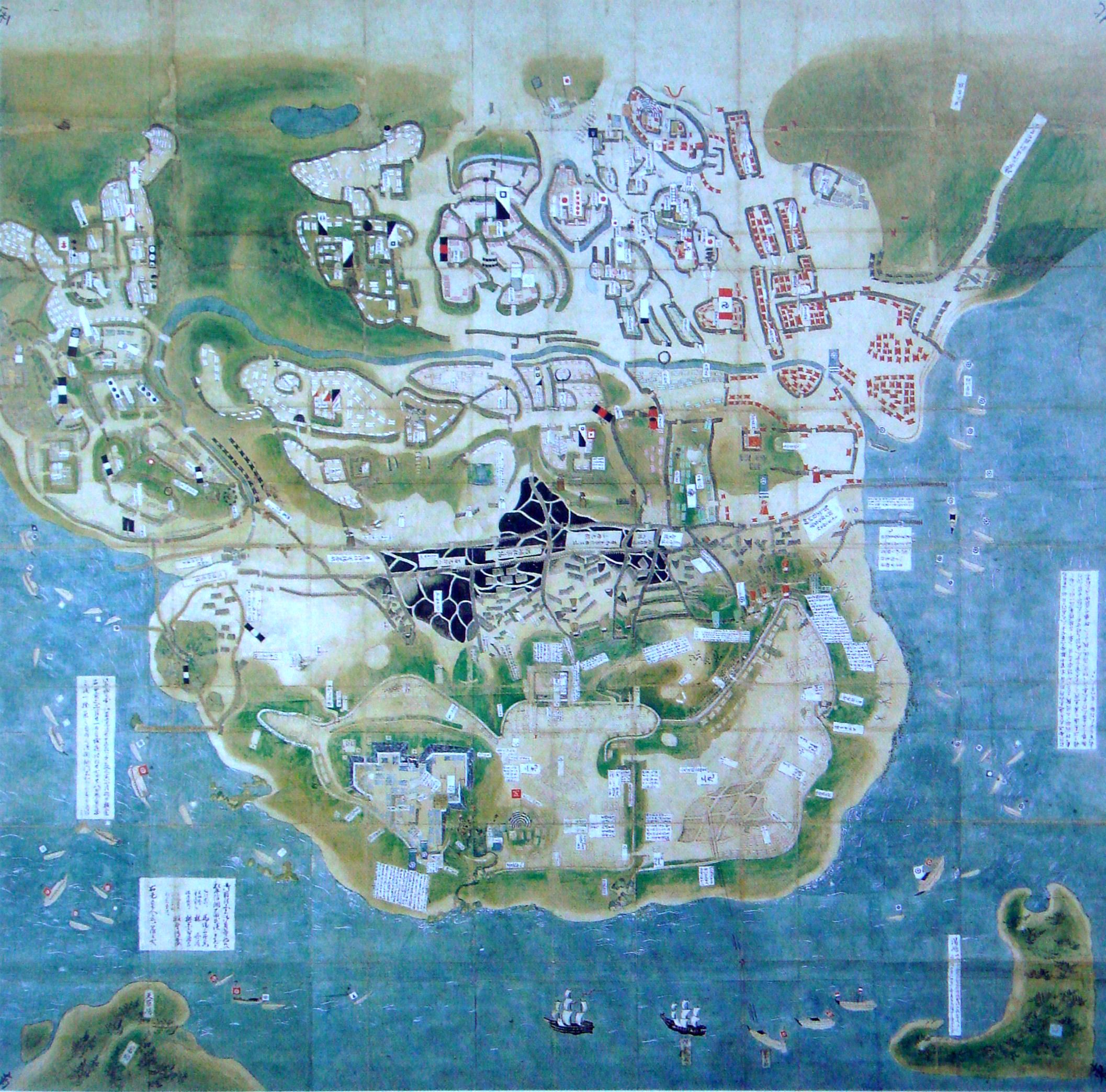 原城攻囲陣営図（江戸時代初期・重要文化財）
